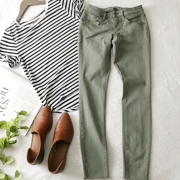 Universal Thread Denim - Universal Thread Green Raw Hem Midrise Jeans